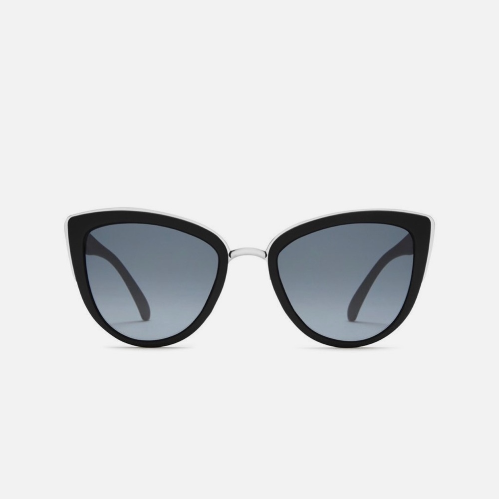 Quay Australia Black and Silver Cat-Eye Sunglasses